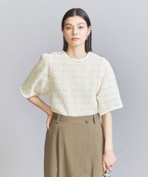 BEAUTY&YOUTH UNITED ARROWS(ビューティーアンドユース　ユナイテッドアローズ)/ラッセルレース ショートスリーブ トップス/WHITE