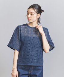 BEAUTY&YOUTH UNITED ARROWS(ビューティーアンドユース　ユナイテッドアローズ)/ラッセルレース ショートスリーブ トップス/COBALT