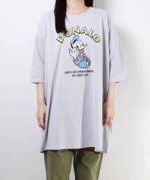 DISNEY(DISNEY)/【DISNEY/ディズニー】天竺7分袖BIGＴシャツ ミッキーマウス・ミニーマウス・ドナルドダッグ・デイジーダッグ/ライトグレー