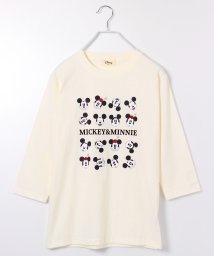 DISNEY(DISNEY)/【DISNEY/ディズニー】プリント天竺7分袖Ｔシャツ/クリーム