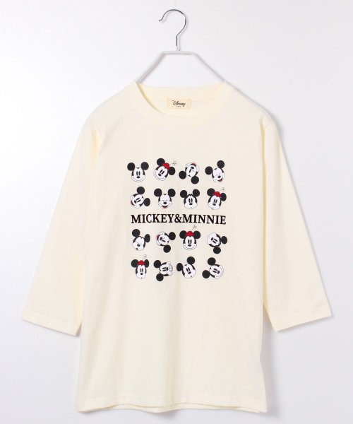 DISNEY(DISNEY)/【DISNEY/ディズニー】プリント天竺7分袖Ｔシャツ/クリーム