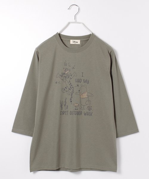 DISNEY(DISNEY)/【DISNEY/ディズニー】天竺7分袖Ｔシャツ/ライトカーキ