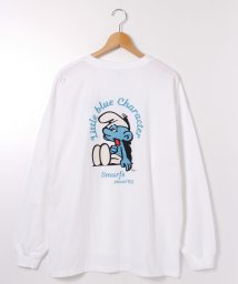 ALWAYS GOOD TIME NEW BASIC STORE(オールウェイグッドタイムニューベーシックストア)/【THE SMURFS/スマーフ】刺繍・プリントロングスリーブTシャツ/ホワイト系