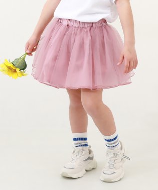 devirock/1分丈 ボリュームチュールスカッツ 子供服 キッズ ベビー 女の子 ボトムス スカート スカッツ 1分丈スカッツ /505972423