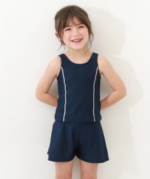 devirock(デビロック)/女児セパレートパンツ型スクール水着 子供服 キッズ 女の子 スクールウェア スクール水着 /ネイビー系1