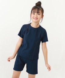 devirock(デビロック)/女児Tシャツ＆パンツ型スクール水着 子供服 キッズ 女の子 スクールウェア スクール水着 /ネイビー