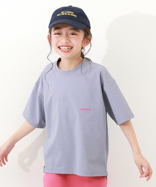 devirock(デビロック)/防汚 半袖Tシャツ 子供服 キッズ 男の子 女の子 トップス 半袖Tシャツ Tシャツ /ブルー系1