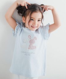 SLAP SLIP/ネコウサギパッチ刺しゅうフリル袖Tシャツ(80~130cm)/505988183