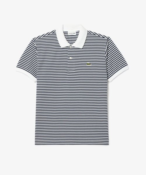 LACOSTE Mens(ラコステ　メンズ)/L.12.12マリンボーダーポロシャツ/ホワイト×ネイビー