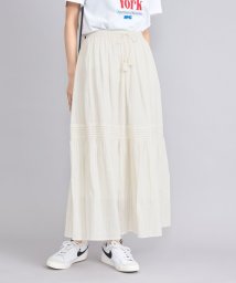 coen(coen)/MARKET（マーケット）カラミストライプギャザースカート/OFFWHITE