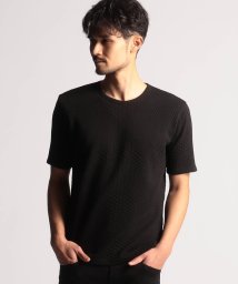 NICOLE CLUB FOR MEN(ニコルクラブフォーメン)/ジオメトリック クルーネック半袖Ｔシャツ/49ブラック