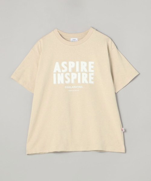 coen(coen)/USAコットンロゴTシャツ/BEIGE