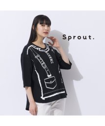 Liliane Burty(リリアンビューティ)/【Sprout.】トロンプルイユ　サスペンダー風Tシャツ/ブラック