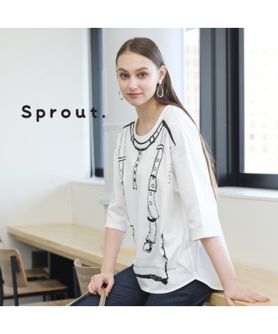 【Sprout.】トロンプルイユ　サスペンダー風Tシャツ