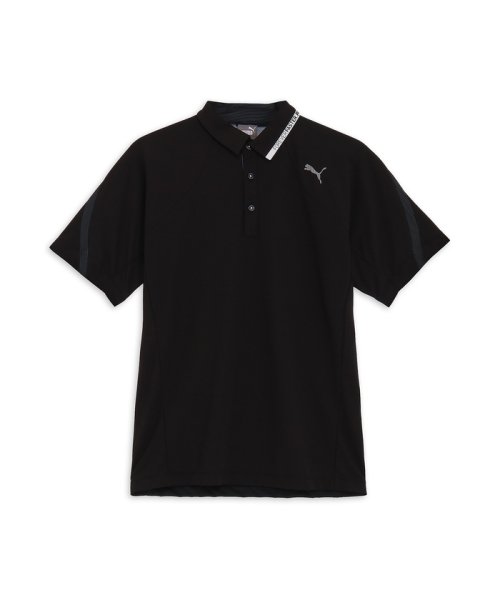 PUMA(プーマ)/メンズ ゴルフ PF ストレッチ ハイブリッドネック 半袖 ポロシャツ/PUMABLACK