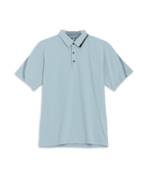 PUMA(プーマ)/メンズ ゴルフ PF ストレッチ ハイブリッドネック 半袖 ポロシャツ/TURQUOISESURF