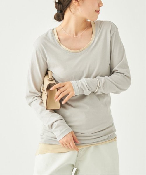 Plage(プラージュ)/OPEN－NECK LS Tシャツ/グレーB