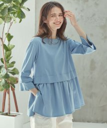 NIJYUSANKU（LARGE SIZE）(２３区（大きいサイズ）)/【SLOW/一部店舗限定】エフォートレス デザインTシャツ/ダルブルー系