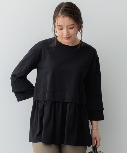 NIJYUSANKU（SMALL SIZE）(23区（小さいサイズ）)/【SLOW/一部店舗限定】エフォートレス デザインTシャツ/ブラック系