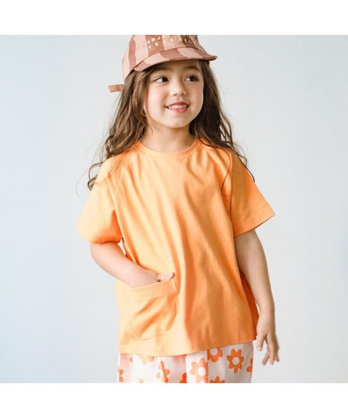 p.premier(ピードットプルミエ)/イロチ買いしたいシンプルラグラン半袖Tシャツ/オレンジ