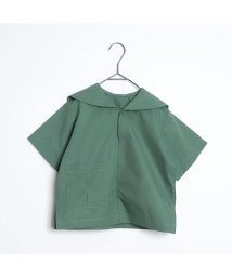 p.premier(ピードットプルミエ)/セーラー衿半袖シャツ(セットアップOK）/カーキ