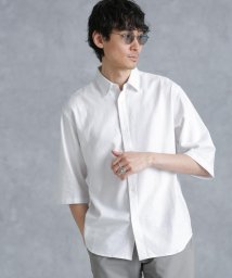 nano・universe(ナノ・ユニバース)/フレンチリネンレギュラーカラーシャツ 7分袖/ホワイト