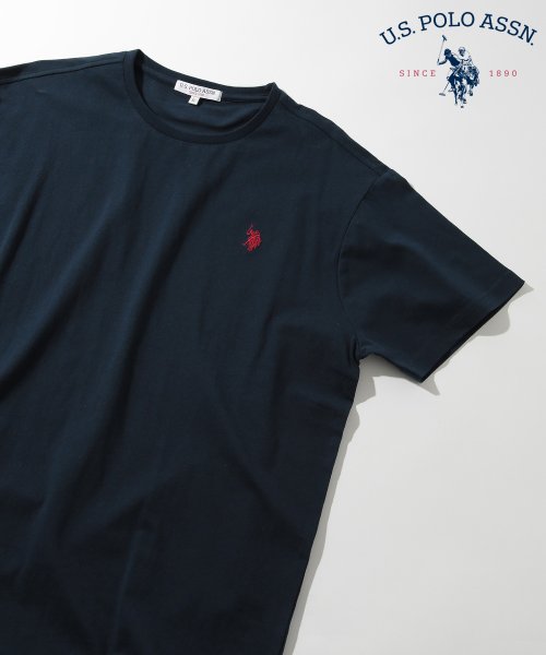 US POLO ASSN(ユーエスポロアッスン)/◎SETUP7別注◎【U.S. POLO ASSN / ユーエス ポロ アッスン】ワンポイント ポニー 刺繍 Tシャツ ユニセックス 半袖/ネイビー