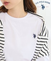 US POLO ASSN(ユーエスポロアッスン)/◎SETUP7別注◎【U.S. POLO ASSN / ユーエス ポロ アッスン】ワンポイント ポニー刺繍 ロンT 長袖 ユニセックス カットソー/ホワイト