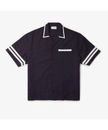 LACOSTE Mens(ラコステ　メンズ)/配色ライン オーバーサイズ バックプリントオープンカラーシャツ/ダークネイビー