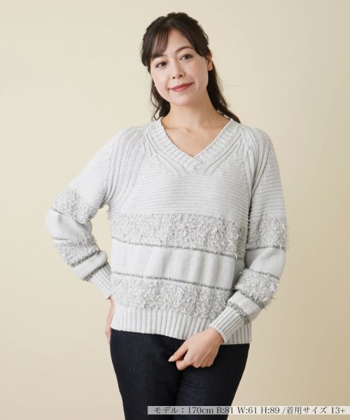 Vネックニットプルオーバー 