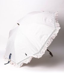 POLO RALPH LAUREN(umbrella)(ポロラルフローレン（傘）)/晴雨兼用折りたたみ日傘　ストライプフリル/ベージュ