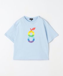 green label relaxing （Kids）(グリーンレーベルリラクシング（キッズ）)/レインボー ロゴTシャツ 100cm－120cm/LTBLUE