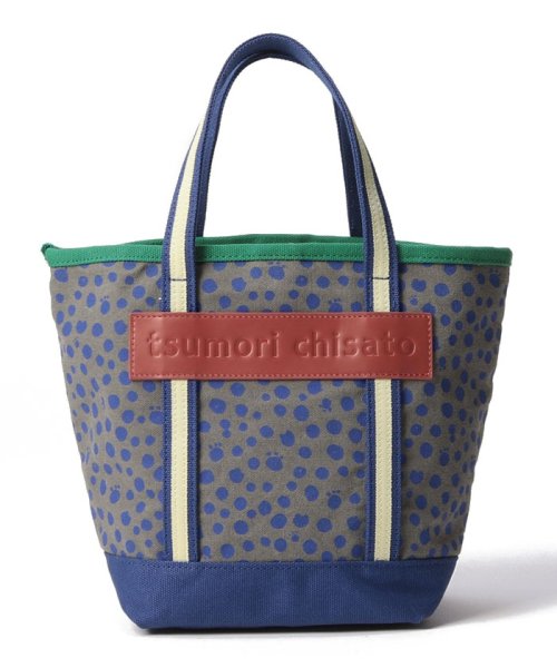 tsumori chisato CARRY(ツモリチサトキャリー)/コットンポルカドット ハンドバッグ Sサイズ/ネイビー