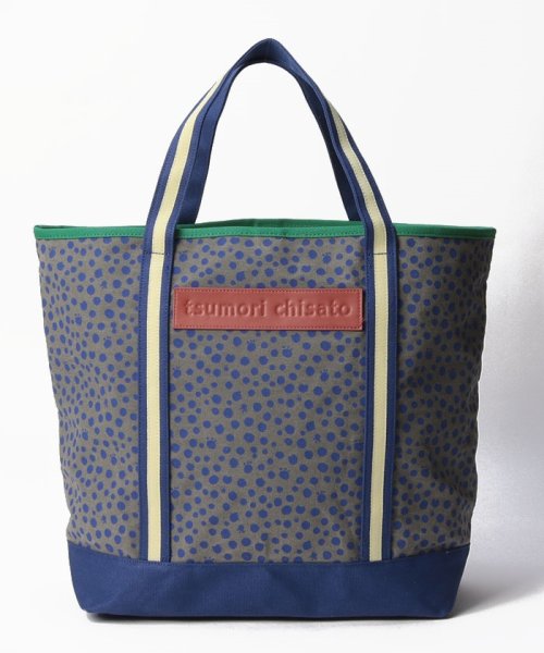 tsumori chisato CARRY(ツモリチサトキャリー)/コットンポルカドット トートバッグ/ネイビー