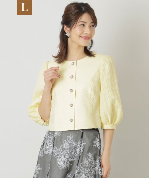 TO BE CHIC(L SIZE)(トゥービーシック Lサイズ)/【L】ジオメトリックジャカードコンパクト ジャケット/イエロー