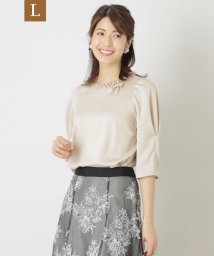 TO BE CHIC(L SIZE)/【L】バックサテンアムンゼン ノーカラーブラウス/505971328