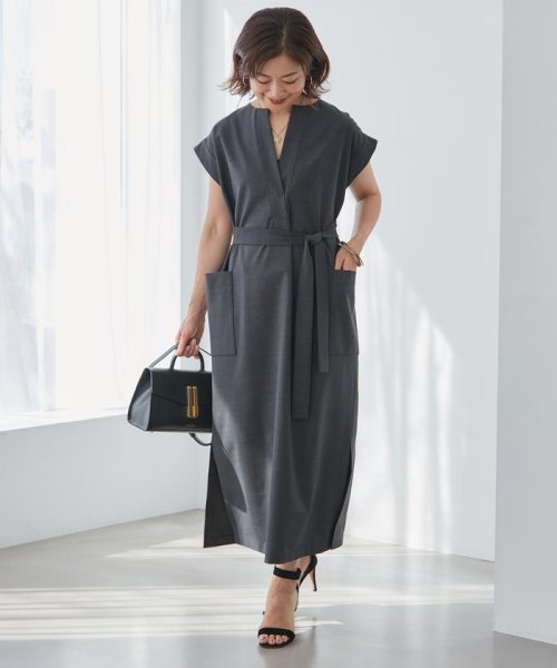 《大きいサイズ》辛口シックなレイヤードワンピース《三尋木奈保コラボ》 