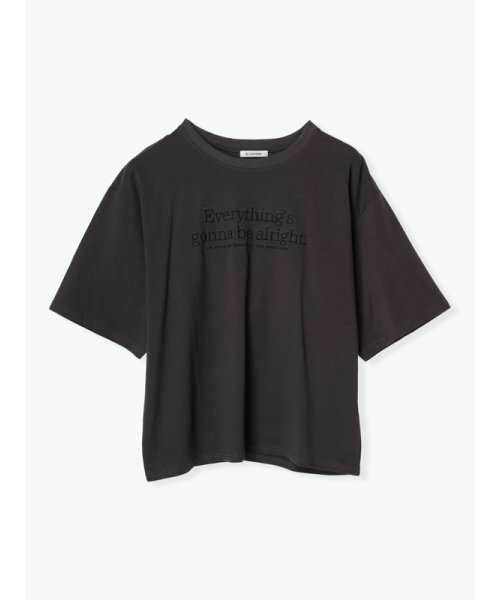 Re-J＆SUPURE(リジェイアンドスプル)/【接触冷感】刺繍Tシャツ/濃グレー