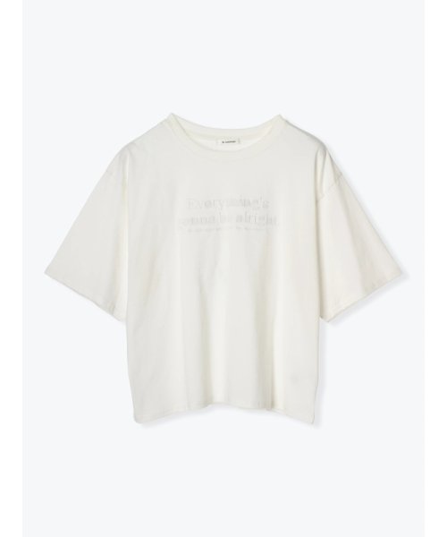 Re-J＆SUPURE(リジェイアンドスプル)/【接触冷感】刺繍Tシャツ/オフホワイト