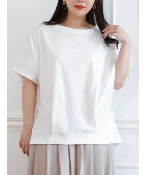 Re-J＆SUPURE(リジェイアンドスプル)/裾タックゆるTシャツ/オフホワイト