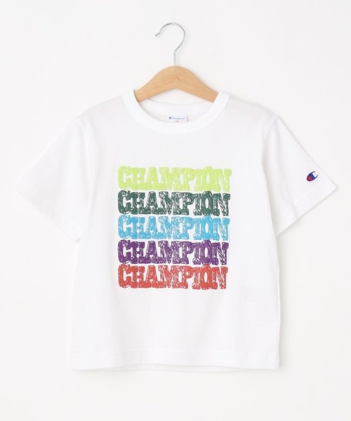 SHOO・LA・RUE(Kids) (シューラルーキッズ)/【Champion】カラフルロゴTシャツ/ホワイト（001）