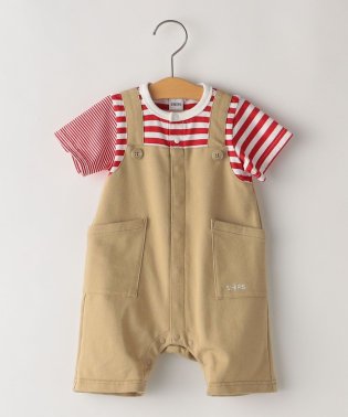 SHIPS KIDS/SHIPS KIDS:70～80cm / フェイク ボーダー ロンパース/505993660