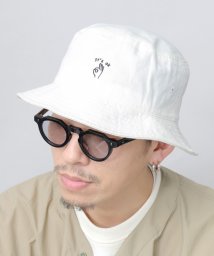 Besiquenti(ベーシックエンチ)/BASIQUENTI ベーシックエンチ バケットハット 帽子 刺繍 バケハ コットン/ホワイト