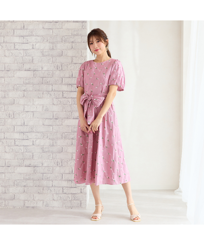 無料配達 チューリップ刺繍ワンピース(505993735)｜阪急百貨店公式通販 ワンピース