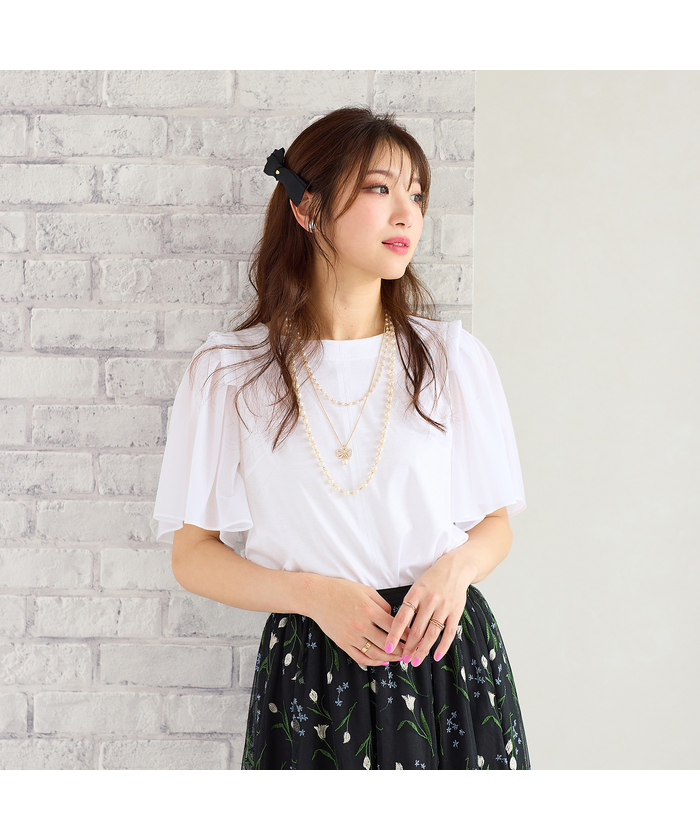 No.1358 新品ローズティアラ50 フレア袖カットソー デザインフォルムカットソー（83125503） | Rose Tiara