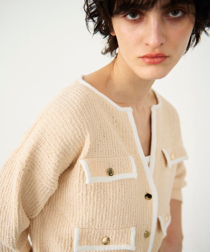Diagram grace continentalベージュ レース カーディガン レース刺繍カーディガン / GRACE CONTINENTAL | GRACE