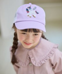 anyFAM（KIDS）(エニファム（キッズ）)/スパンコール メッシュ キャップ/ラベンダー×ユニコーン