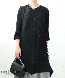 Sawa a la mode(サワアラモード)/レディース 大人 上品 立体花びらに魅了されるプリーツジャケット/ブラック