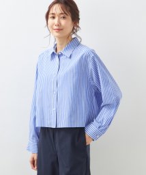 Petit Honfleur(プチ　オンフルール)/ストライプショートシャツ/ブルー