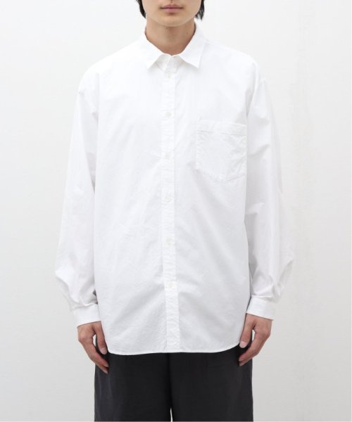 EDIFICE(エディフィス)/【ATON / エイトン】SUVIN BROAD WASHED SHIRT/ホワイト